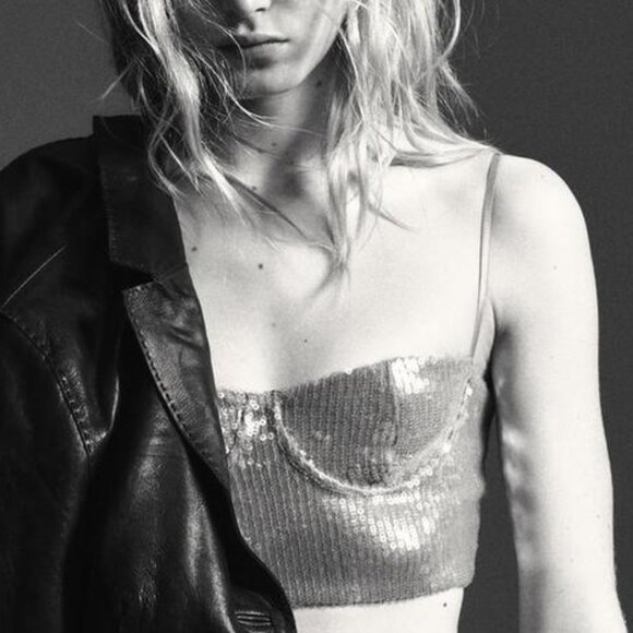 ZARA SEQUIN BRALETTE TOP - Picture 6 of 6